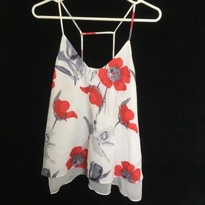 Liberty Sage tank top bold red gray print size S